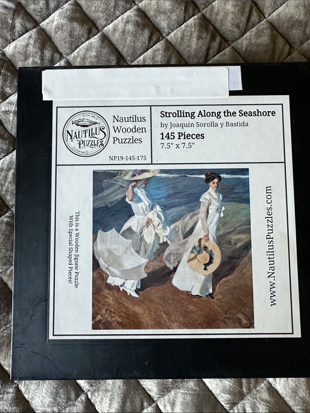 Nautilus Black, White and Blue "Strolling Along the Seashore" Wooden Puzzle